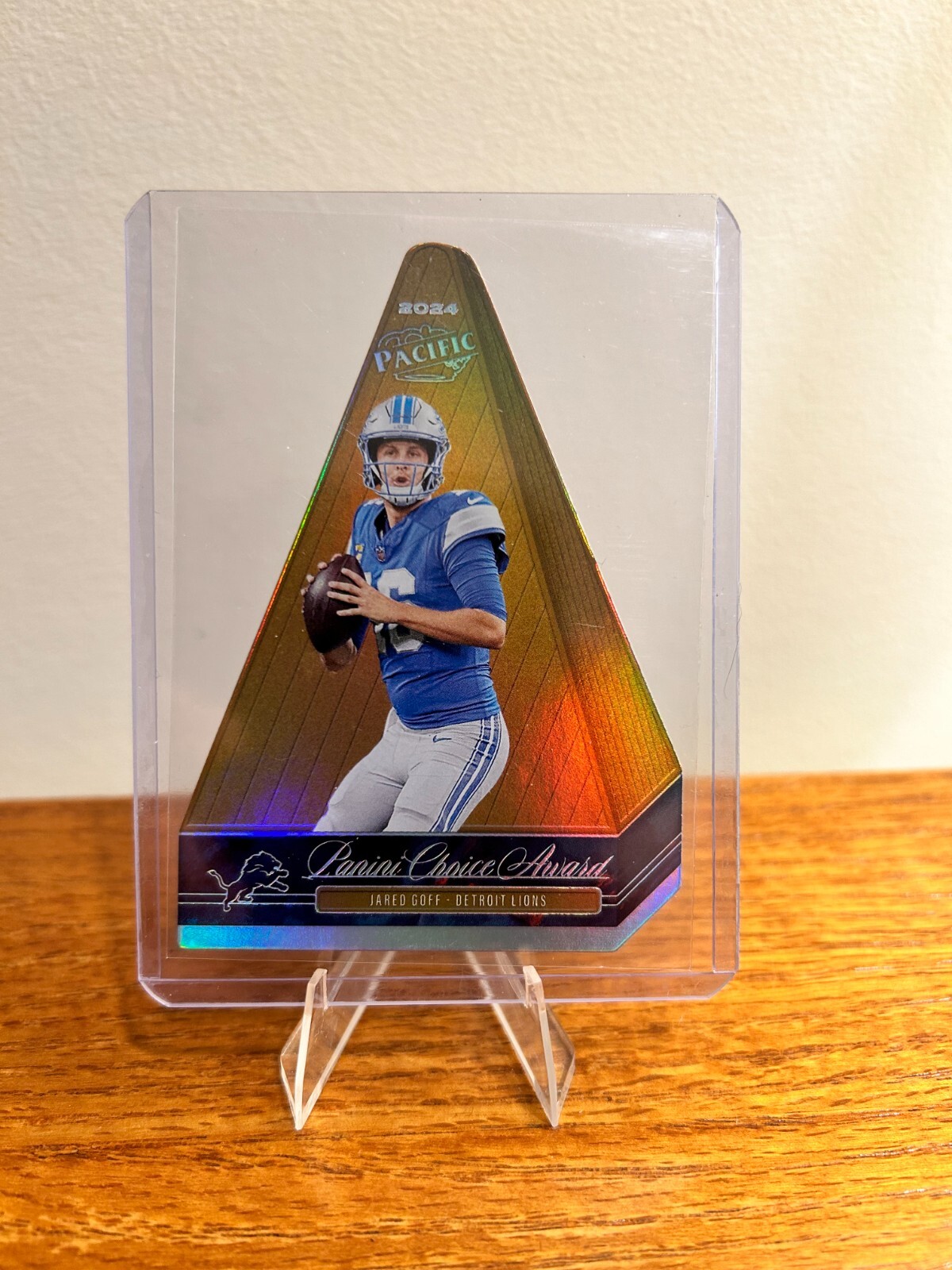 Jared Goff 2024 Panini Pacific Encore "Panini Choice Award" #5 die-cut