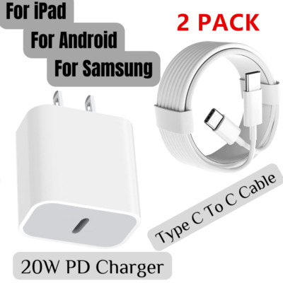 Universal For MacBook iPad Samsung PD Fast Charger Adapter USB C To Type C Cable