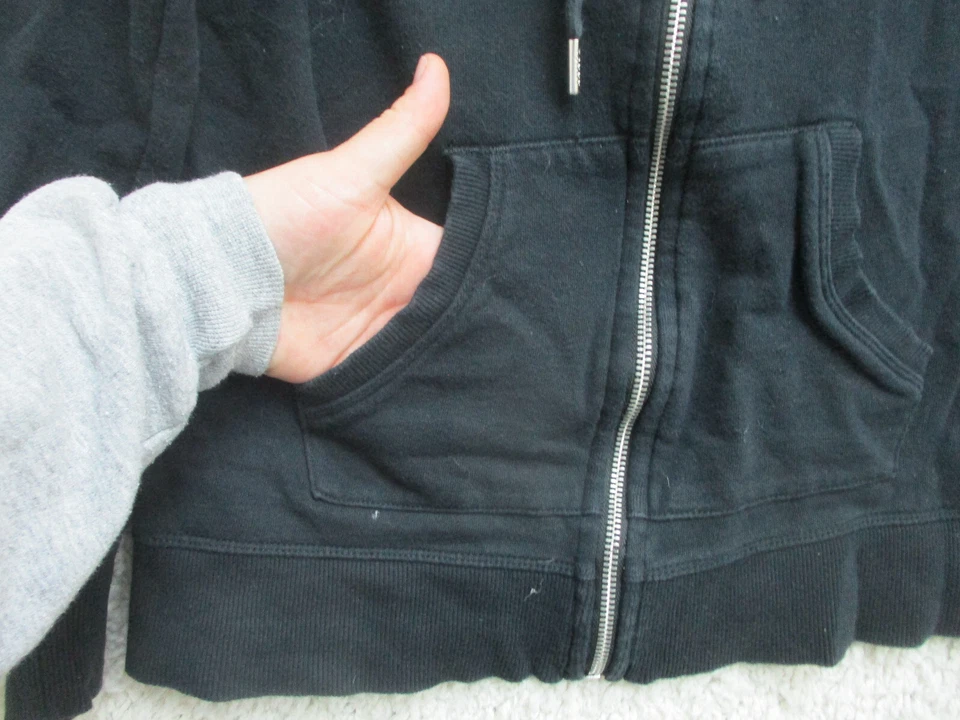 Tommy Hilfiger Suéter Deportivo Pequeño Adulto Negro Sudadera con Capucha Cremallera Completa Bolsillos Para Mujer S Foto 3 de 4