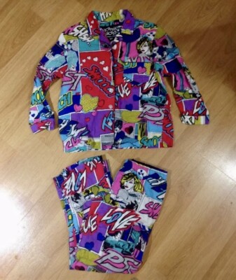 Victoria's Secret After The Party Y2K Pop Art Retro Comic Book Flannel Pajama s