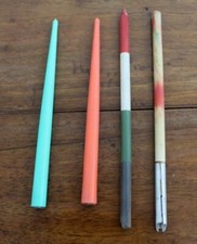 SET PENNE CANNUCCIA PORTA PENNINI VINTAGE IN LEGNO E PLASTICA CVMG