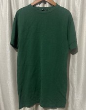 Zara Women's Short Sleeve Shirt Dress Sz Small Green Button