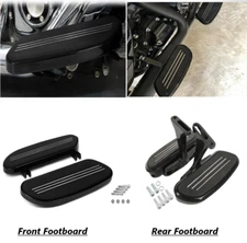 Black Footboards Streamline Front Rear Set For Harley Street CVO / FLHX 2006-23 