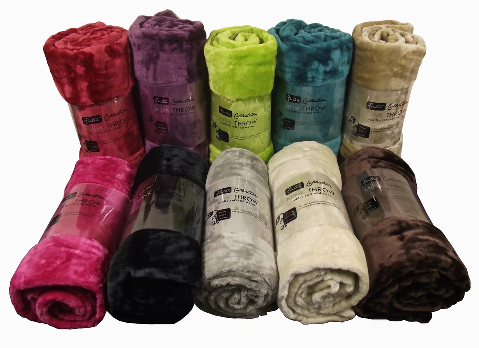 Faux Fur Mink Sofa Bed Throw, Super Soft Fur Blanket Settee Throws, Big Sizes