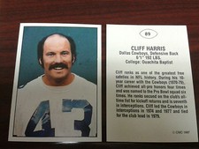 CLIFF HARRIS 1987 TCMA CMC UPDATE card #89 - SCARCE!! DALLAS COWBOYS