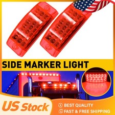 Red 21-LED Side Clearance Lights Truck Marker Trailer Turn Light Signal pair 2x