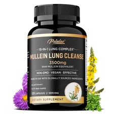 Mullein Lung Cleanse - Respiratory Health, Detox, Olive Leaf, Oregano Leaf
