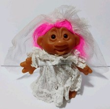 Vintage 1986 Dam Wedding Bride Troll Doll