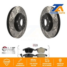 Front Drill Slot Brake Rotors Semi-Metallic Pad Kit For Volkswagen Tiguan Passat