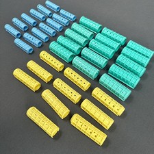 VTG Lot of 38 Plastic Hair Curlers Snap On Holders Rollers MCM USA Retro Granny