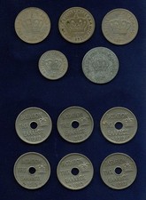 GREECE  20 LEPTA COINS: 1894-A, 1895-A, 10 LEPTA: 1912, 1922-A, 5 LEPTA: 1895-A