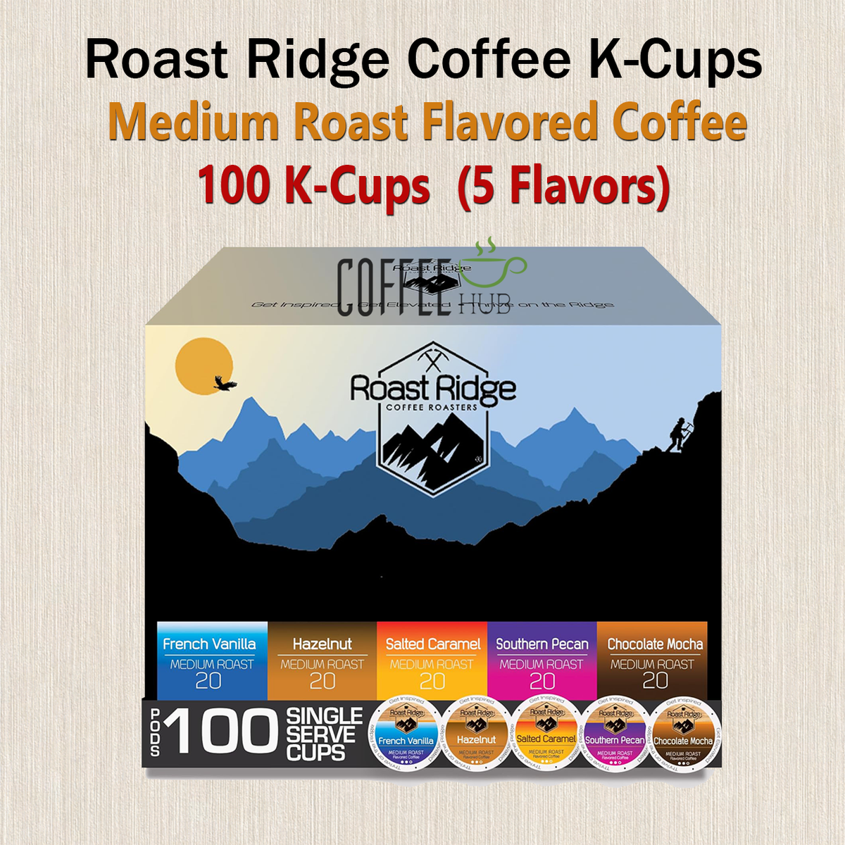 Roast Ridge Coffee 100 KCups VARIETY Pods Capsules Single Serve