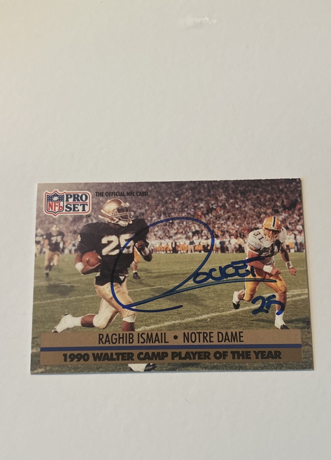 1991 Pro Set - Award Winner Rocket Ismail #36 Beige Box on Back (RC) Signed