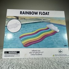 Inflatable Rainbow  Cloud Pool Float Raft 63.75" x 28.25" x 11" New In Box