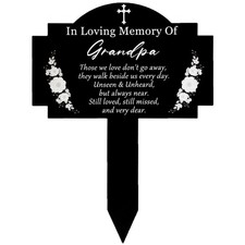 Cemetery Grave Marker Stakes Waterproof Metal Memorial Plaque for Outdoors