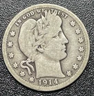1914 25C Barber Quarter, Contains 0.1808oz of SILVER