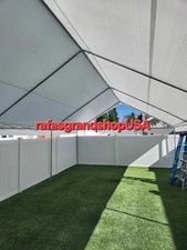 20x30 Heavy Duty Valance Canopy Tarp Carport Cover - White New Water Resistance 