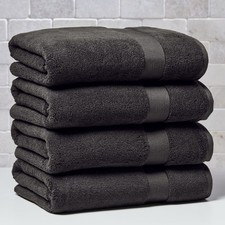 Better Homes Gardens 4 Piece Bath Towel Set Soft Cotton Rich Black 30x64