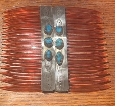 Vintage Native American Turquoise Hair Combs