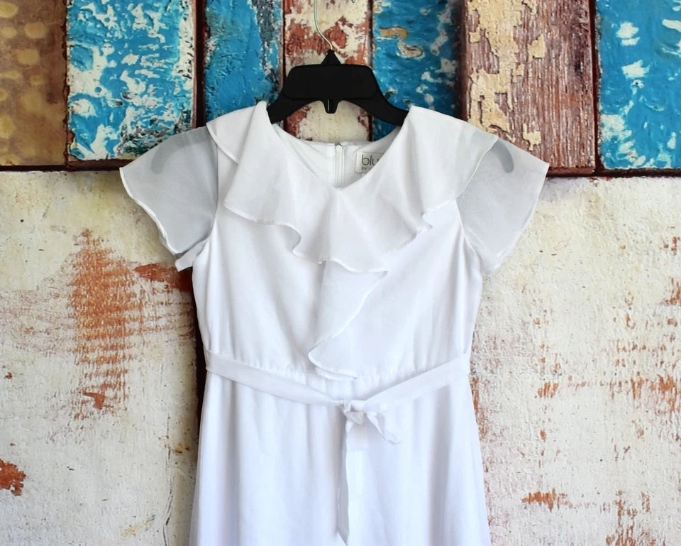 Niños Niñas Blush By Us Angels Vestido Cierre Cremallera TALLA 10/12 Blanco Foto 3 de 4