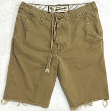 Abercrombie  Fitch Youth Boys 16 Khaki Shorts Y2K Frayed Stretch Preppy 32x10