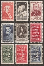 844 à 852 (1949) Série de Timbres neufs N** (cote 14,2e) (A183)