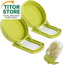 Sprouting Lids with Stand, BPA Free Plastic Sprout Maker Kit for Wide Green 