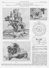 Universal Milling Machine - 2x Antique Engineering Prints 1905