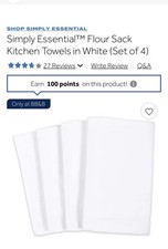 3 Flour Sack Kitchen Dish Towels Soft 100 Ring Spun Cotton
