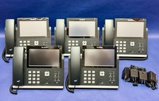 Lot Of 5 Yealink SIP-T48S Gigabit Business IP Phones 7" Touch, PoE, w/ Power