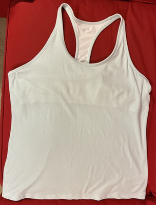 GapFit GAP Breathe T-Back built in Bra Athletic Exercise Top size XL pale blue