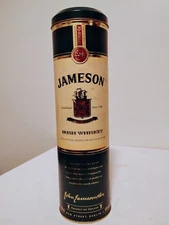 VTG Jameson SINE METU Irish Whiskey Tin IRELAND 12" Tall w/Built-in Paper Sleeve