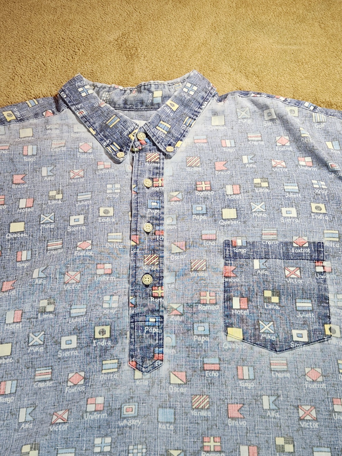 Reyn Spooner Men's Size 3XL Charlie Foxtrot Archive Signal Flag Alphabet Shirt image 4