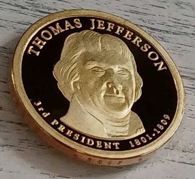 2007-S Mirror-like Dcam Proof President Dollar - Thomas Jefferson - Ships Free!