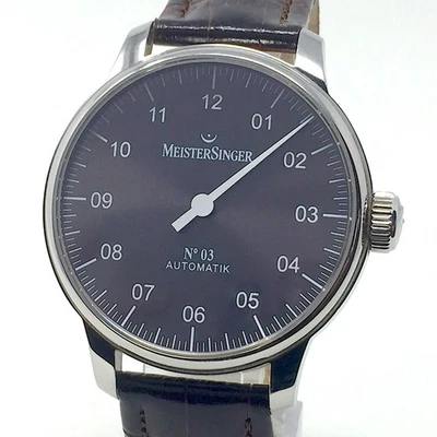 MEISTERSINGER (like new & unworn) 43mm No. 03 Brown Automatic Glasboden AM907 - Bild 1 von 4