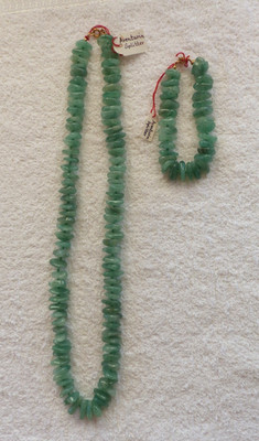 Halskette und Armband aus Halbedelsteinen ''Aventurin'' in Splitter