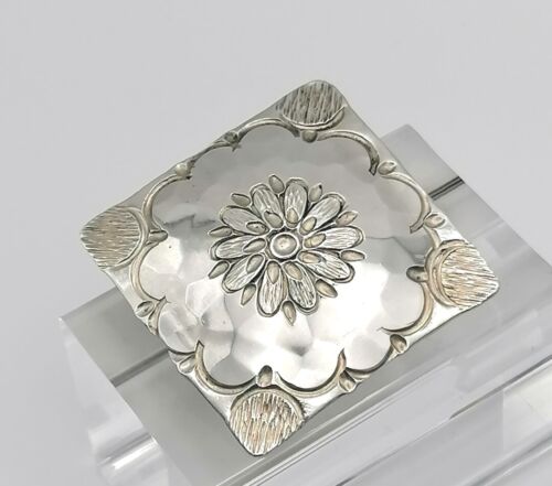 Soo belle... broche artisanale fleur argent, mandala, image, broche martelée  - Photo 1 sur 2