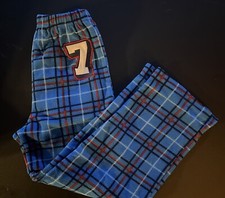 Boy  s Pajama Pants. Blue Plaid. Size Small 6/8 .