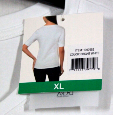 売却済み ELLEN TRACY WOMANS WHITE COTTON / SPANDEX TOP SIZE XL NEW WITH