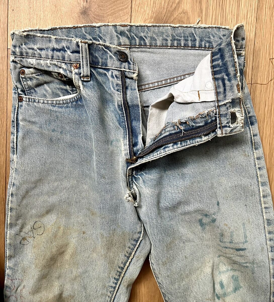 Vintage Worn 70s Levis 505 Selvage Edge Denim Jeans Red Tab Vintage Worn 70s Levis 505 Selvage Edge Denim Jeans Red Tab