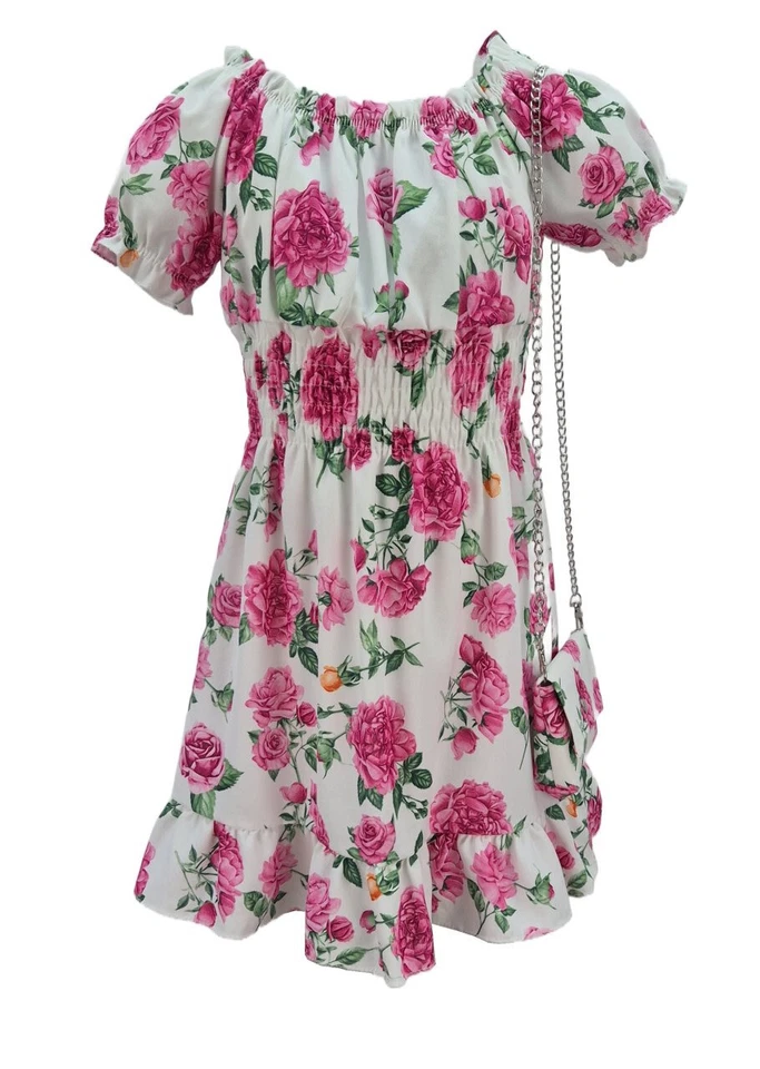 Kleid Sommerkleid mit Tasche kurzarm *NEU*  K9571a - Bild 4 von 4