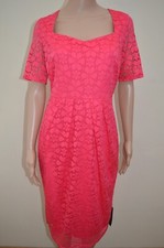 New M&S TWIGGY Pink Floral Lace Bodycon Dress with Secret Support™ Sz UK 14