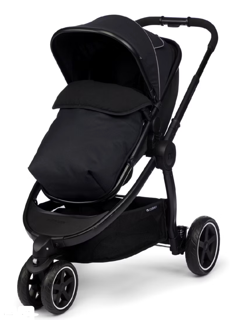 Mothercare Journey 3-Wheel Black Baby Travel System-Black