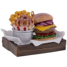 Hamburger  french Fries Ornament burger Holiday Christmas cheese Ketchup Tree