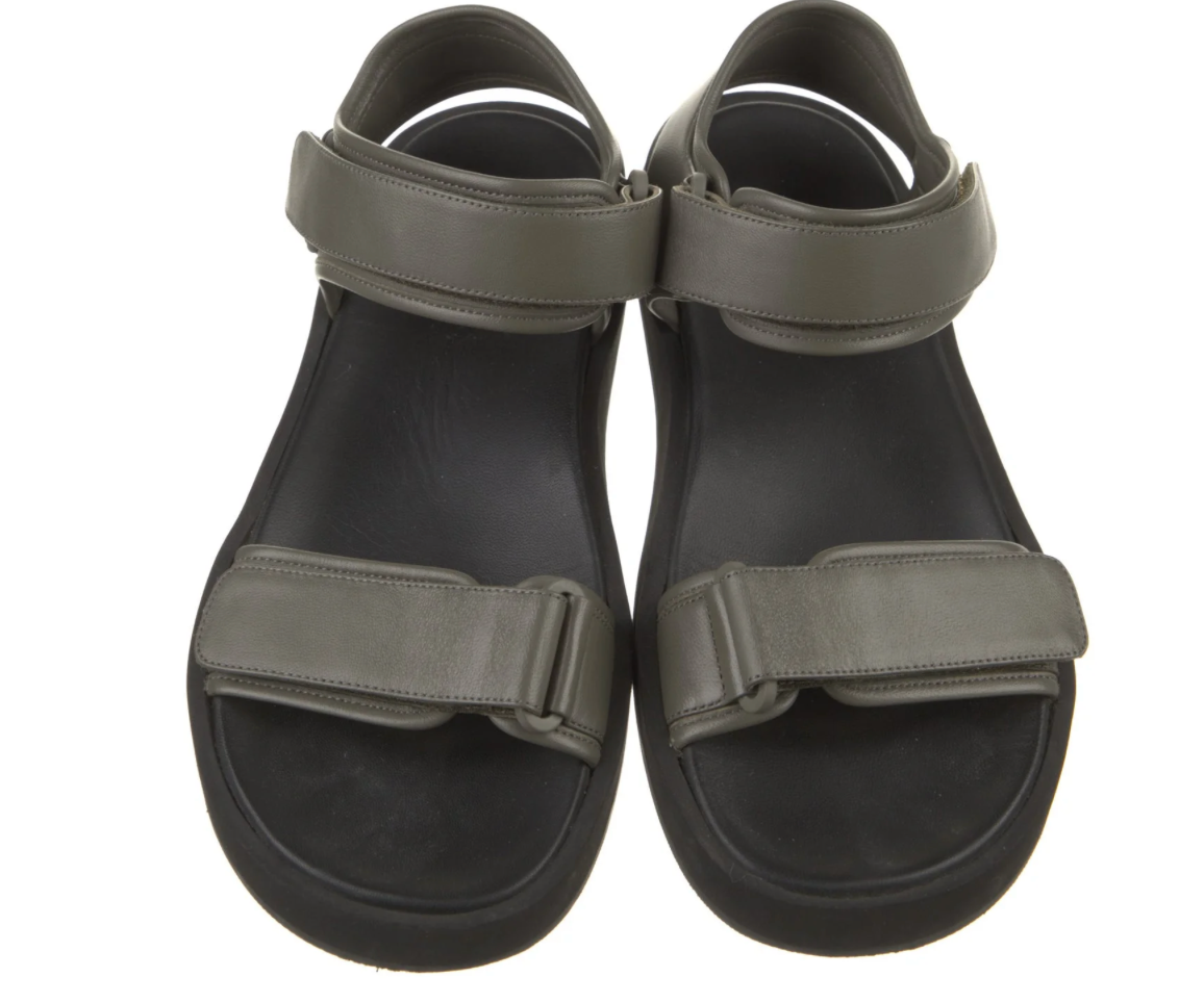 FILA THE ROW Hook and Loop II sandali in pelle verde mangrovia taglia 41 US 11