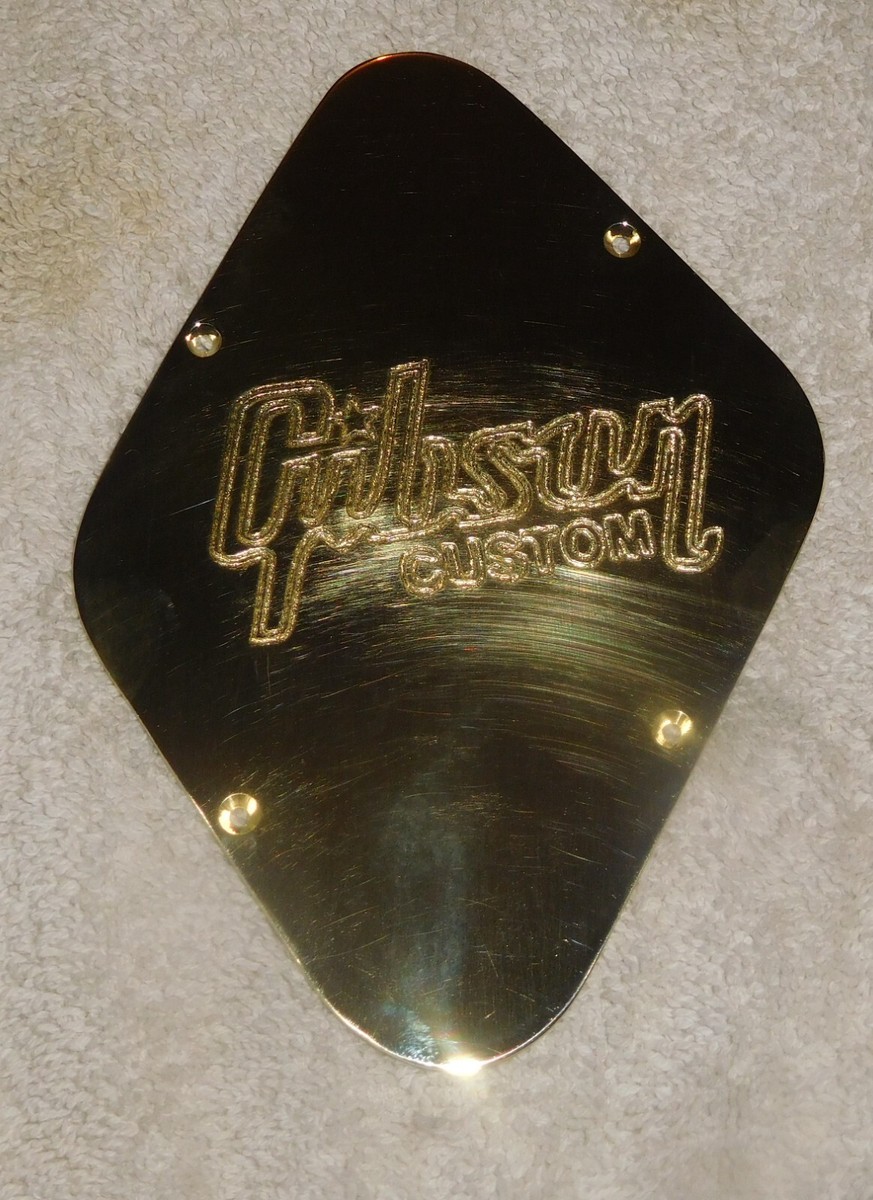 Gibson/Les Paul- back plate- BRASS- custom ENGRAVED and polished