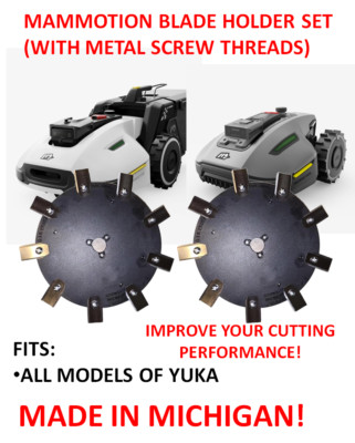 Mammotion YUKA cutting discs, 6-bladed, 3D printed in ABS.