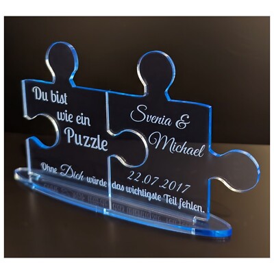 Valentinstag Geschenk Aufsteller mit Wunschgravur Acryl fluoreszierend Liebe