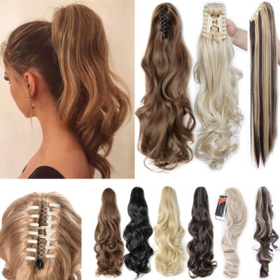 Clip in Extension Zopf Pferdeschwanz Haarverlängerung WIE Echt Ponytail Haarteil