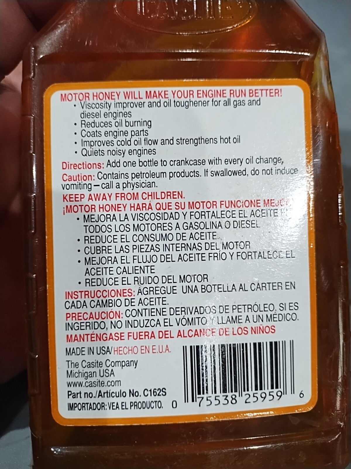 2 Bottles Casite Motor Honey Oil Treatment Additive Stop Smoke Reduce